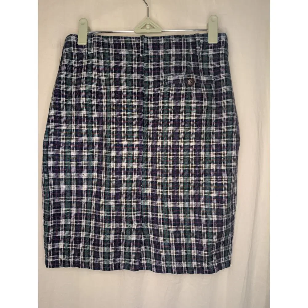Vintage 100% cotton plaid mini skirt